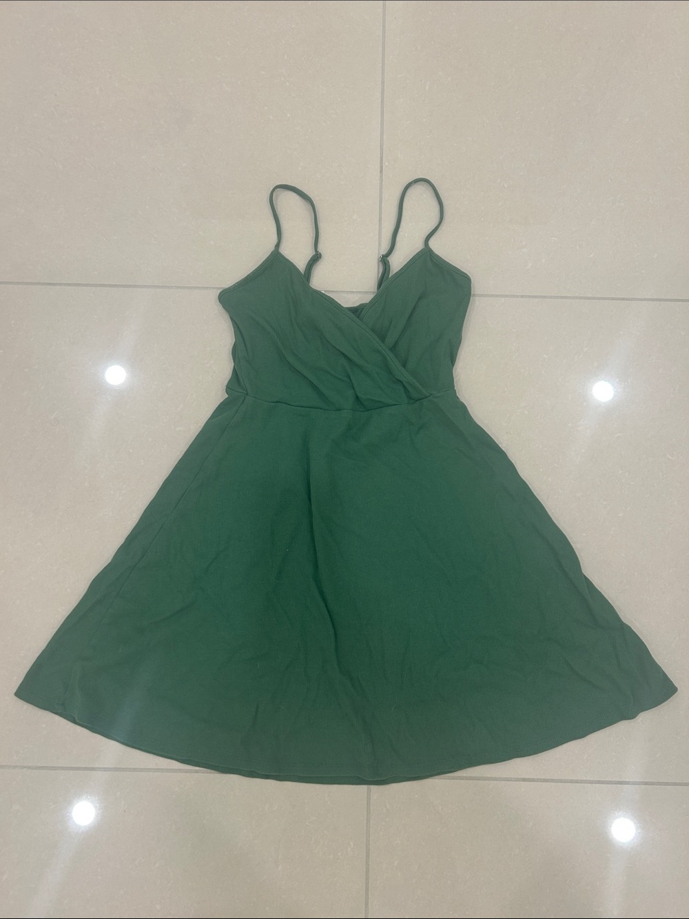 wild fable Forest Green Spaghetti-Strap Wrap Mini Dress